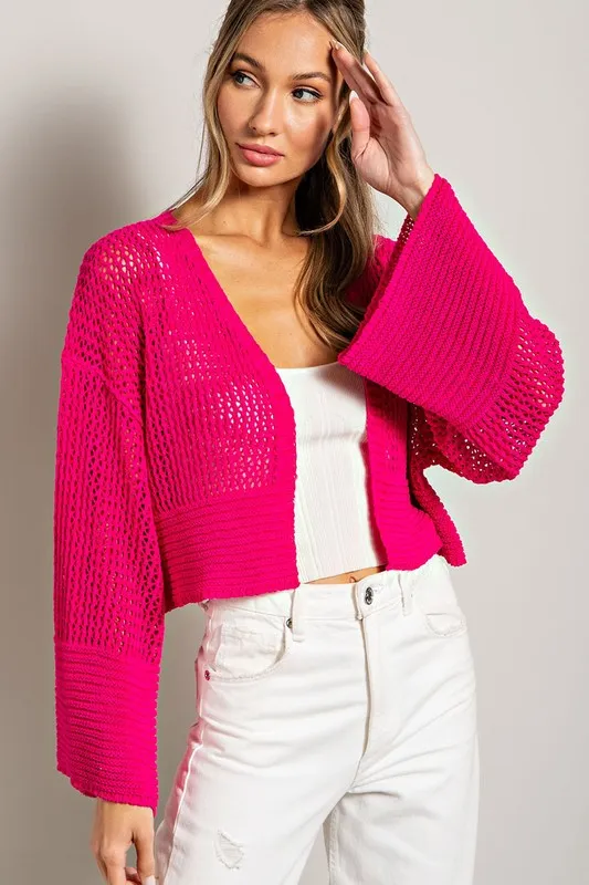 eesome Eyelet Knit Cardigan