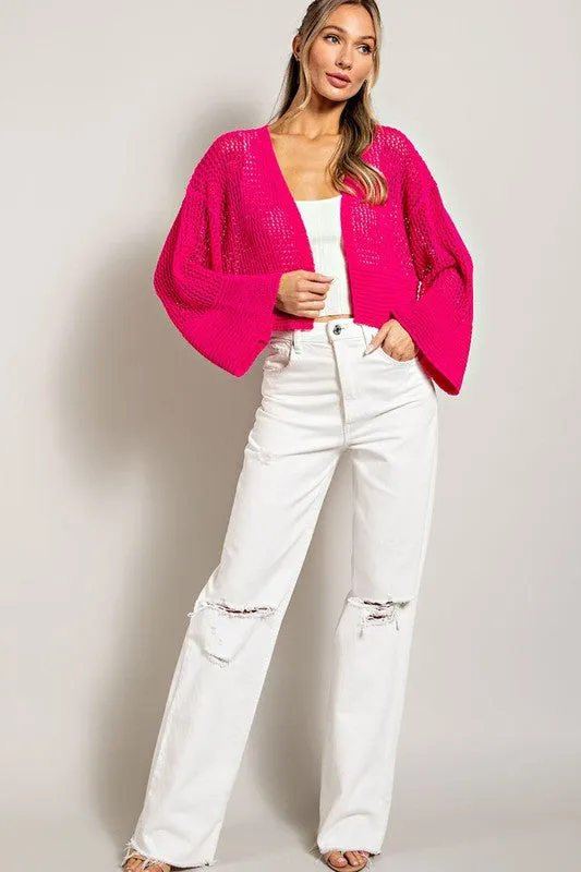 eesome Eyelet Knit Cardigan