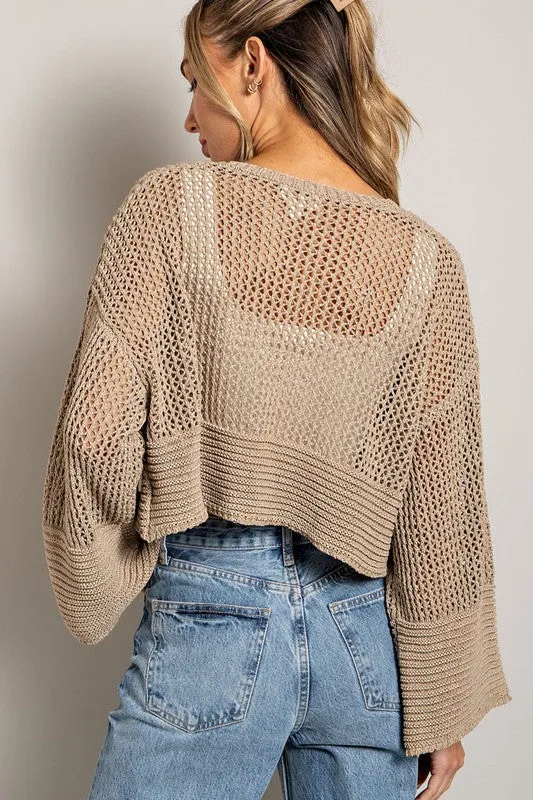 eesome Eyelet Knit Cardigan