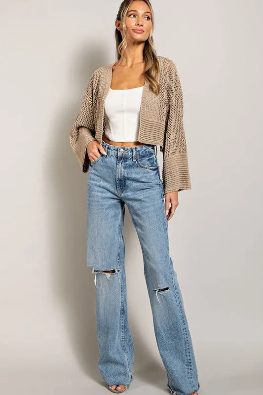 eesome Eyelet Knit Cardigan