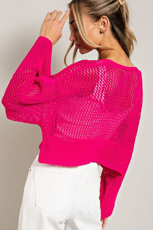 eesome Eyelet Knit Cardigan