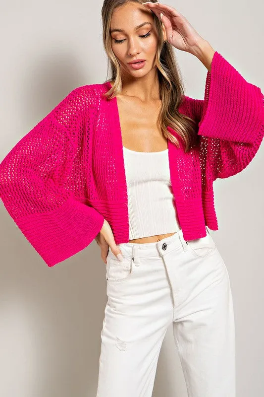 eesome Eyelet Knit Cardigan