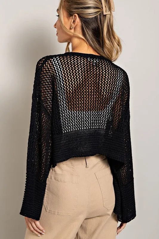eesome Eyelet Knit Cardigan