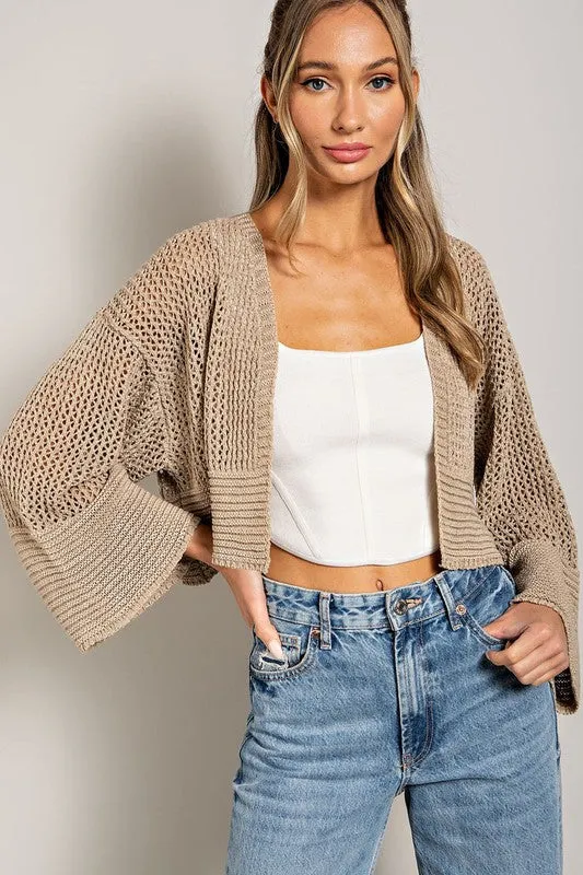 eesome Eyelet Knit Cardigan