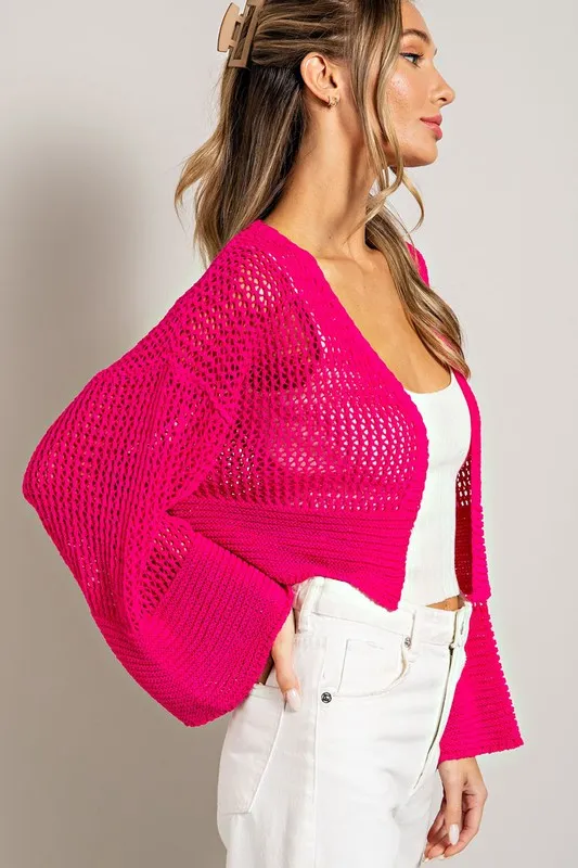 eesome Eyelet Knit Cardigan
