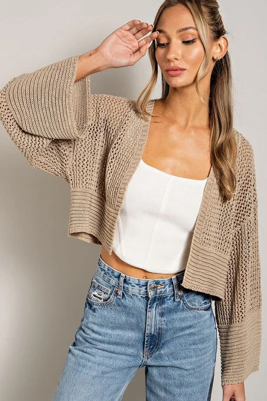 eesome Eyelet Knit Cardigan