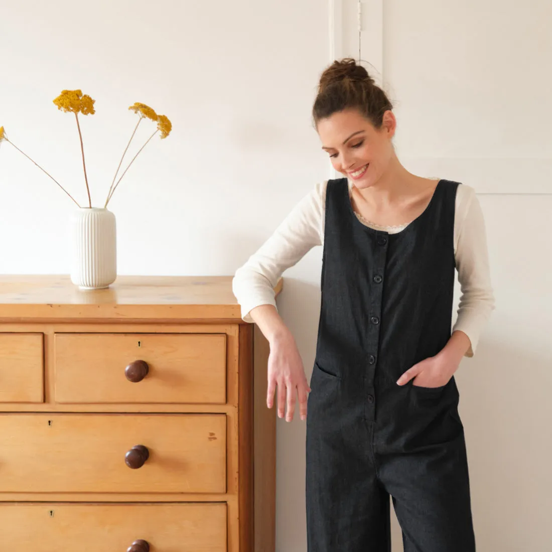 Evelyn Black Denim Jumpsuit