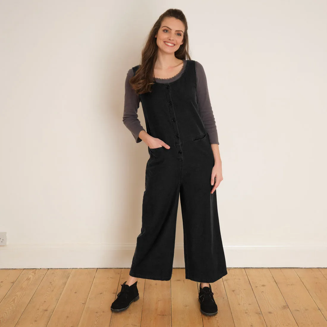 Evelyn Black Denim Jumpsuit