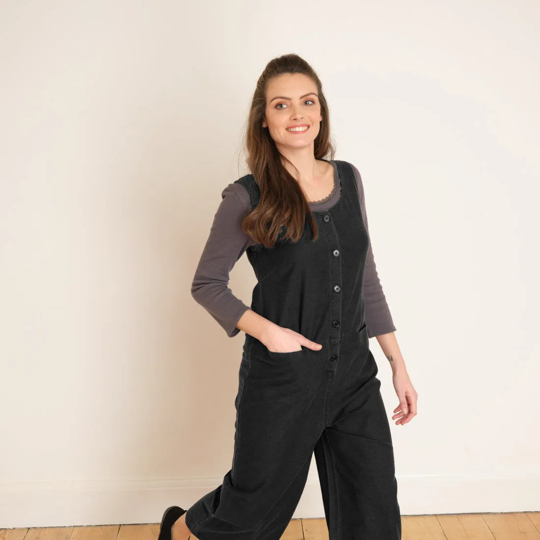 Evelyn Black Denim Jumpsuit