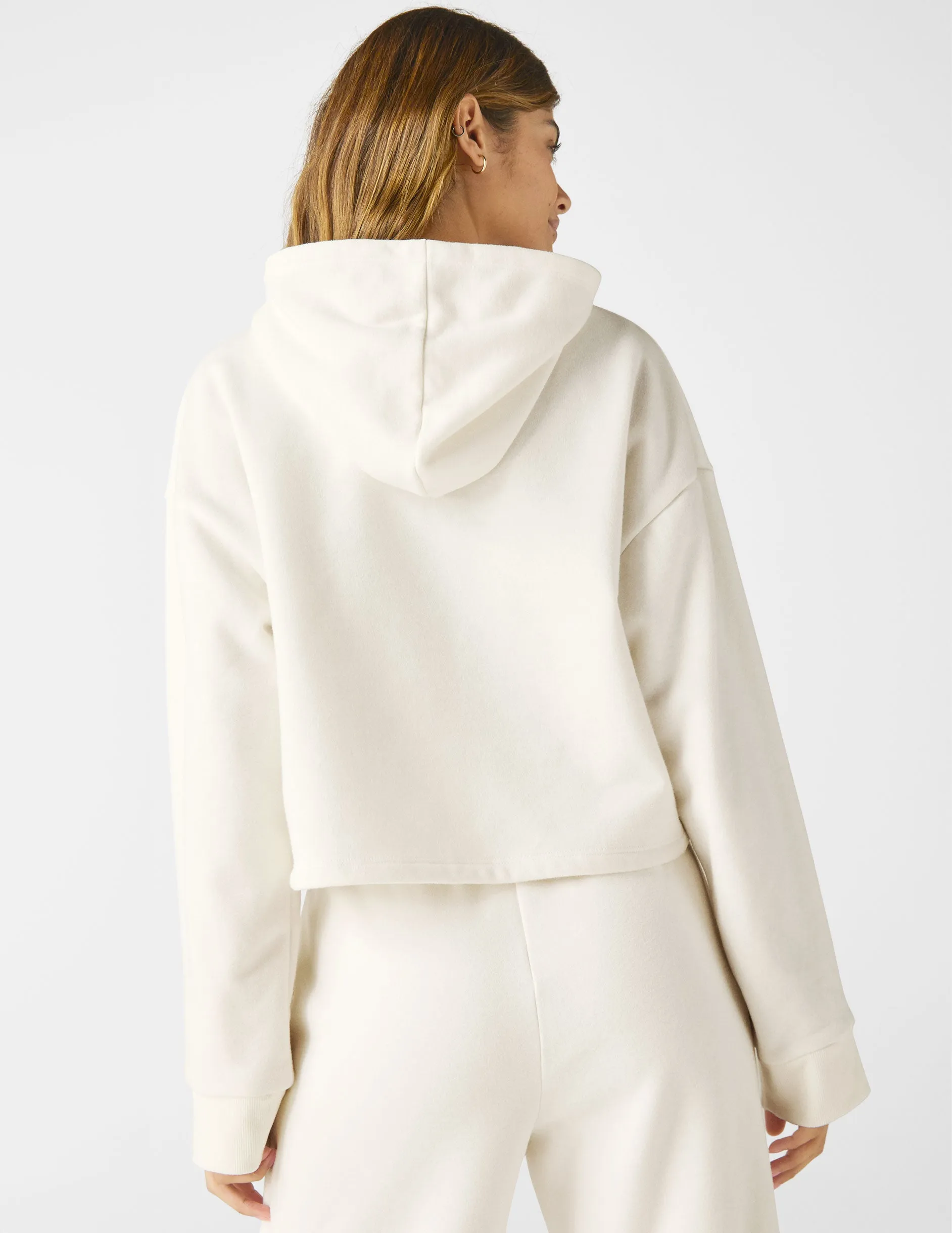 Happiness Fleece Cropped Hoodie