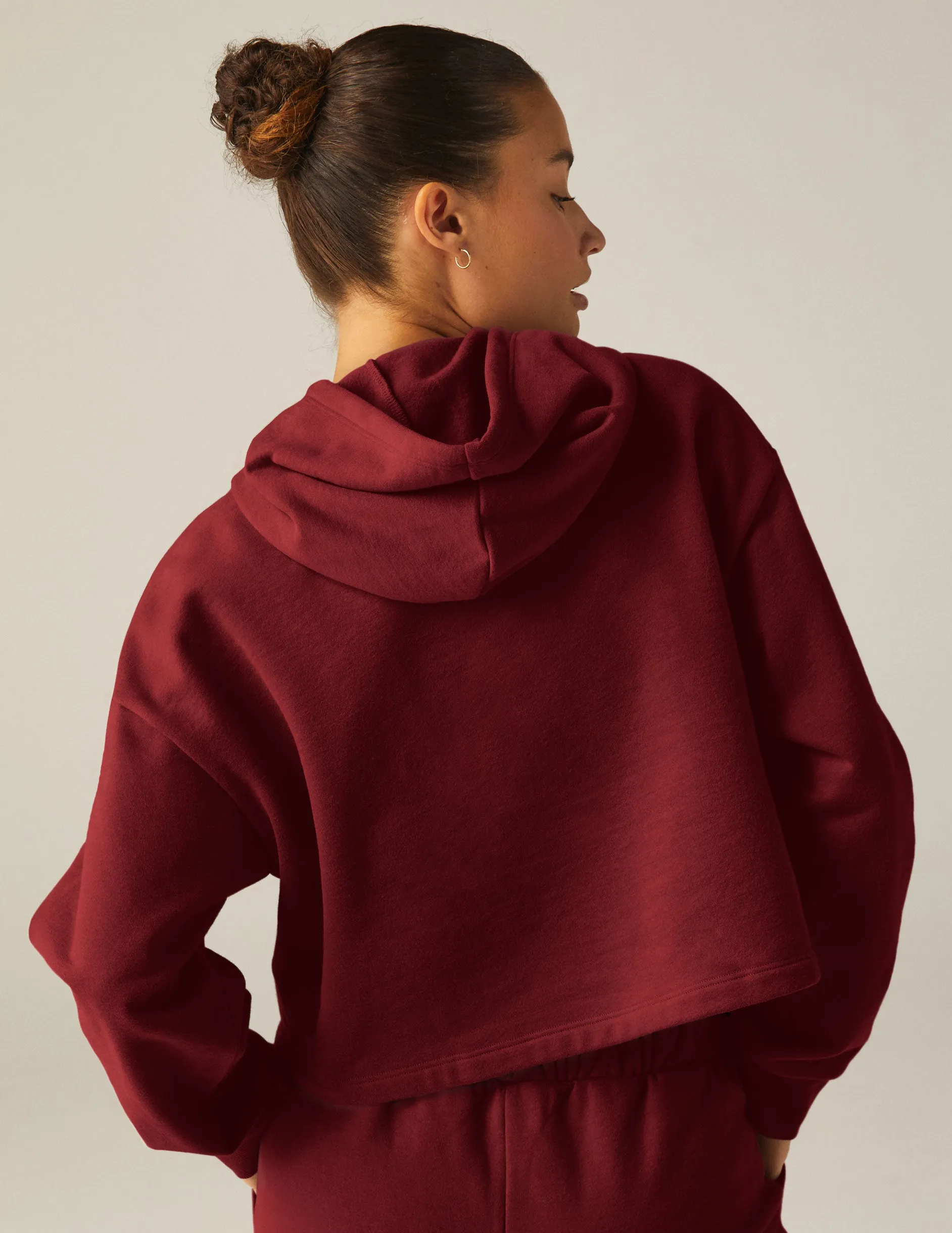 Happiness Fleece Cropped Hoodie