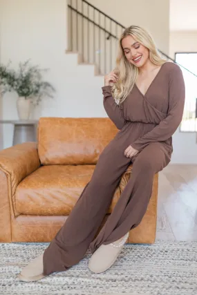 Heart To Heart Brown V-Neck Jumpsuit FINAL SALE