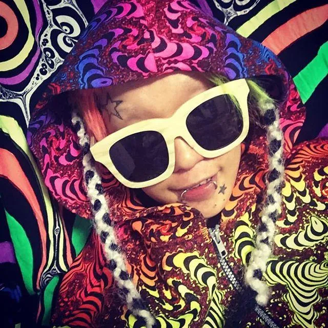 Hooded Zip Jacket : Rainbow Fractal