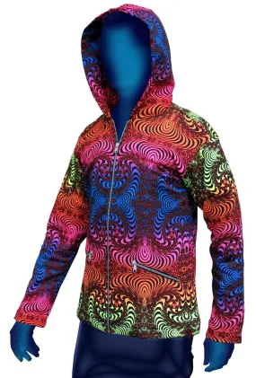 Hooded Zip Jacket : Rainbow Fractal