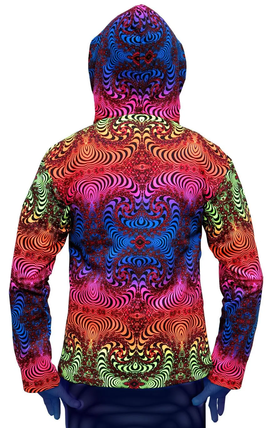 Hooded Zip Jacket : Rainbow Fractal