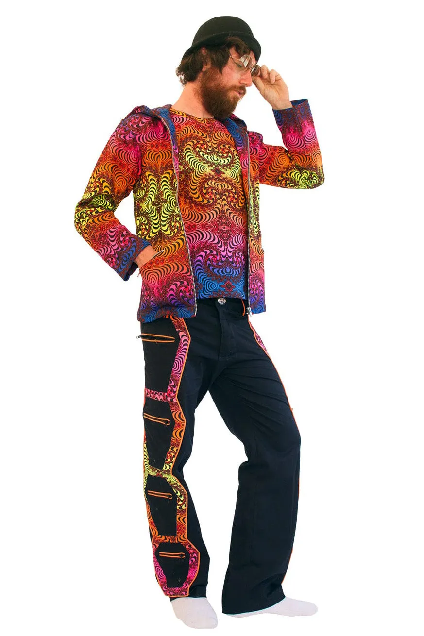 Hooded Zip Jacket : Rainbow Fractal