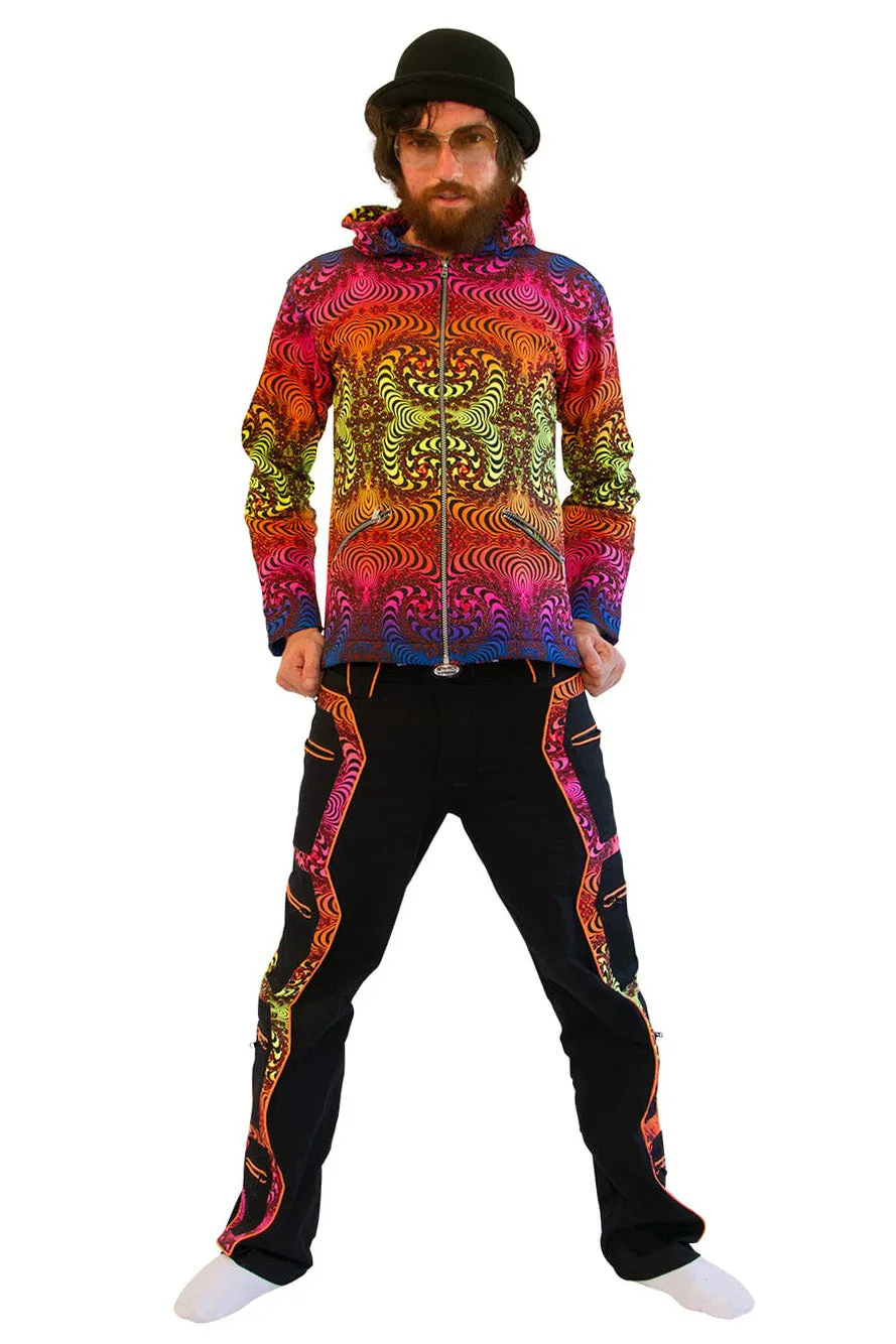 Hooded Zip Jacket : Rainbow Fractal