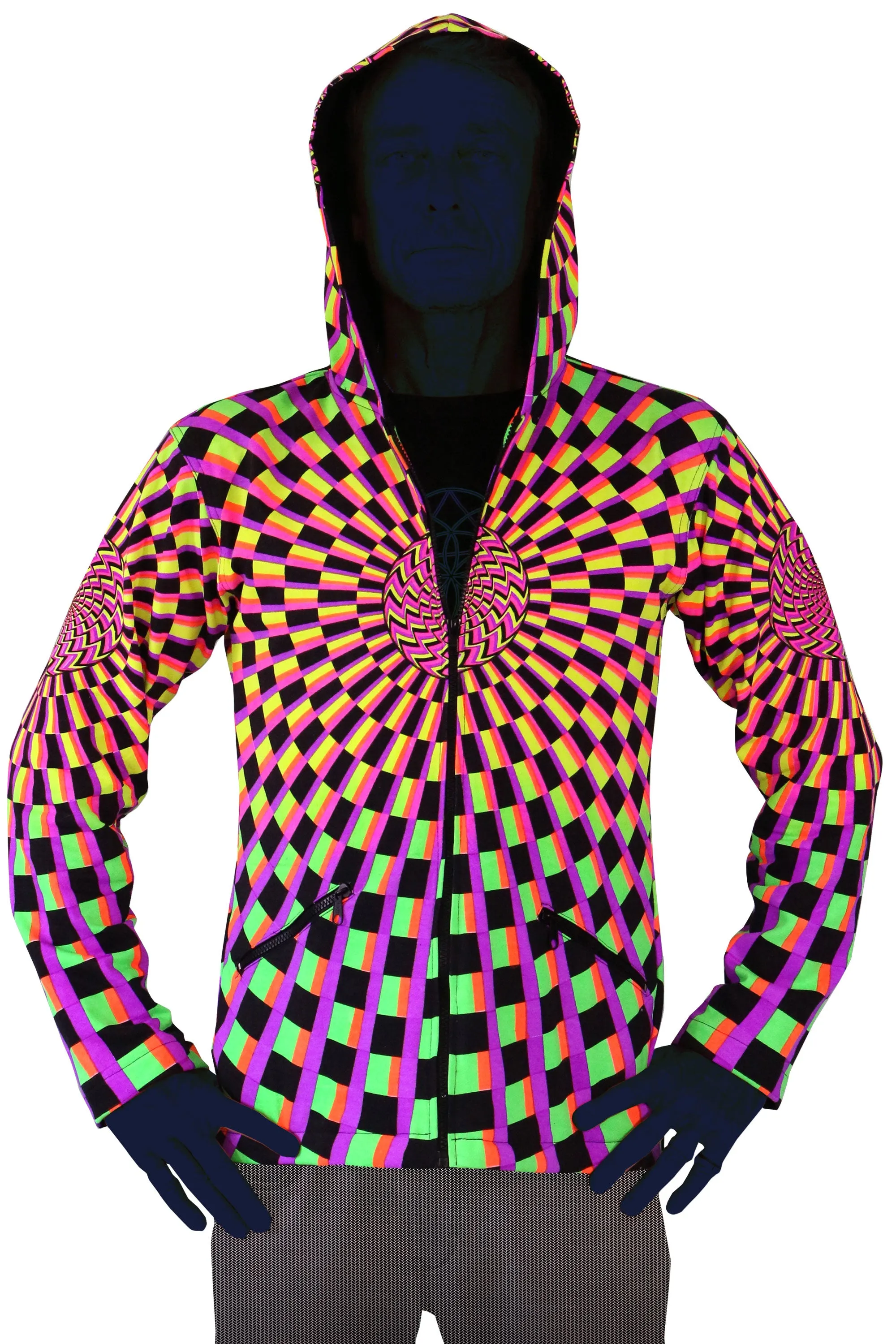 Hooded Zip Jacket : Rainbow Vertigo