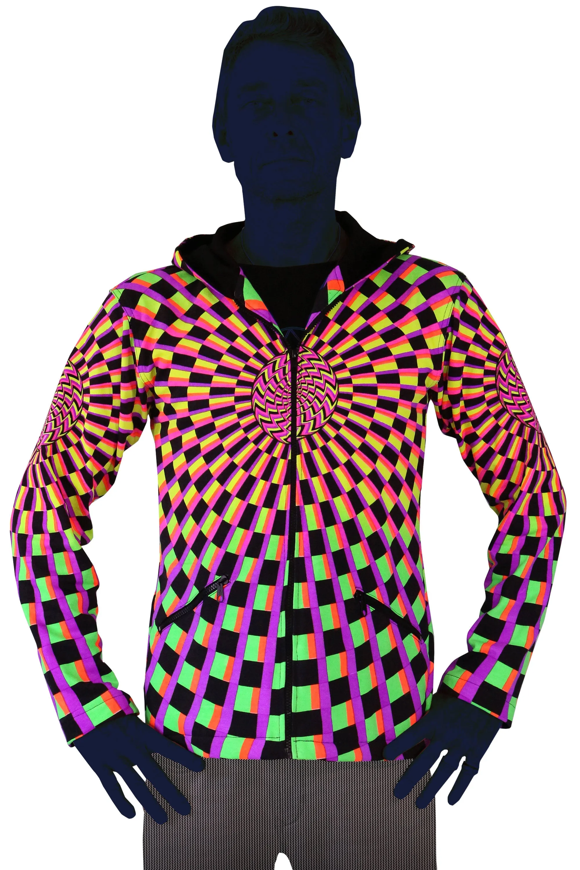 Hooded Zip Jacket : Rainbow Vertigo