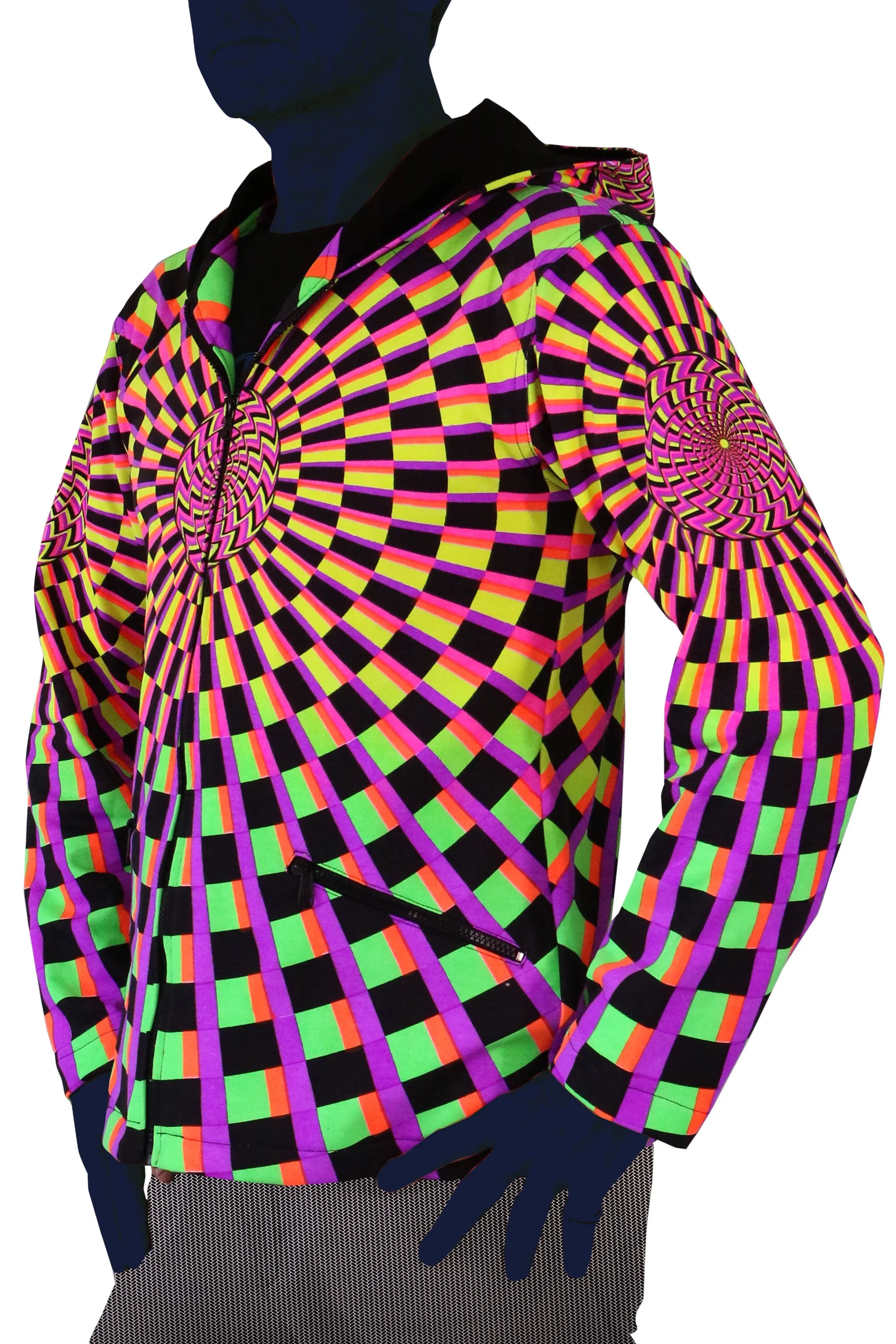 Hooded Zip Jacket : Rainbow Vertigo