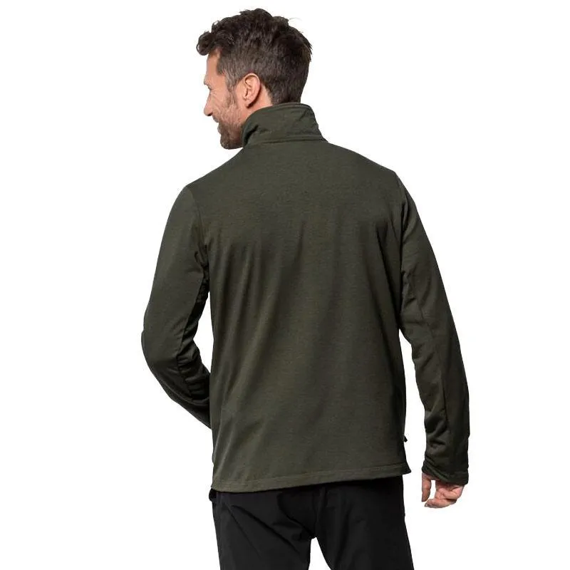 Jack Wolfskin JWP Midlayer Full Zip Pack & Go Fleece Jacket - Green Pine