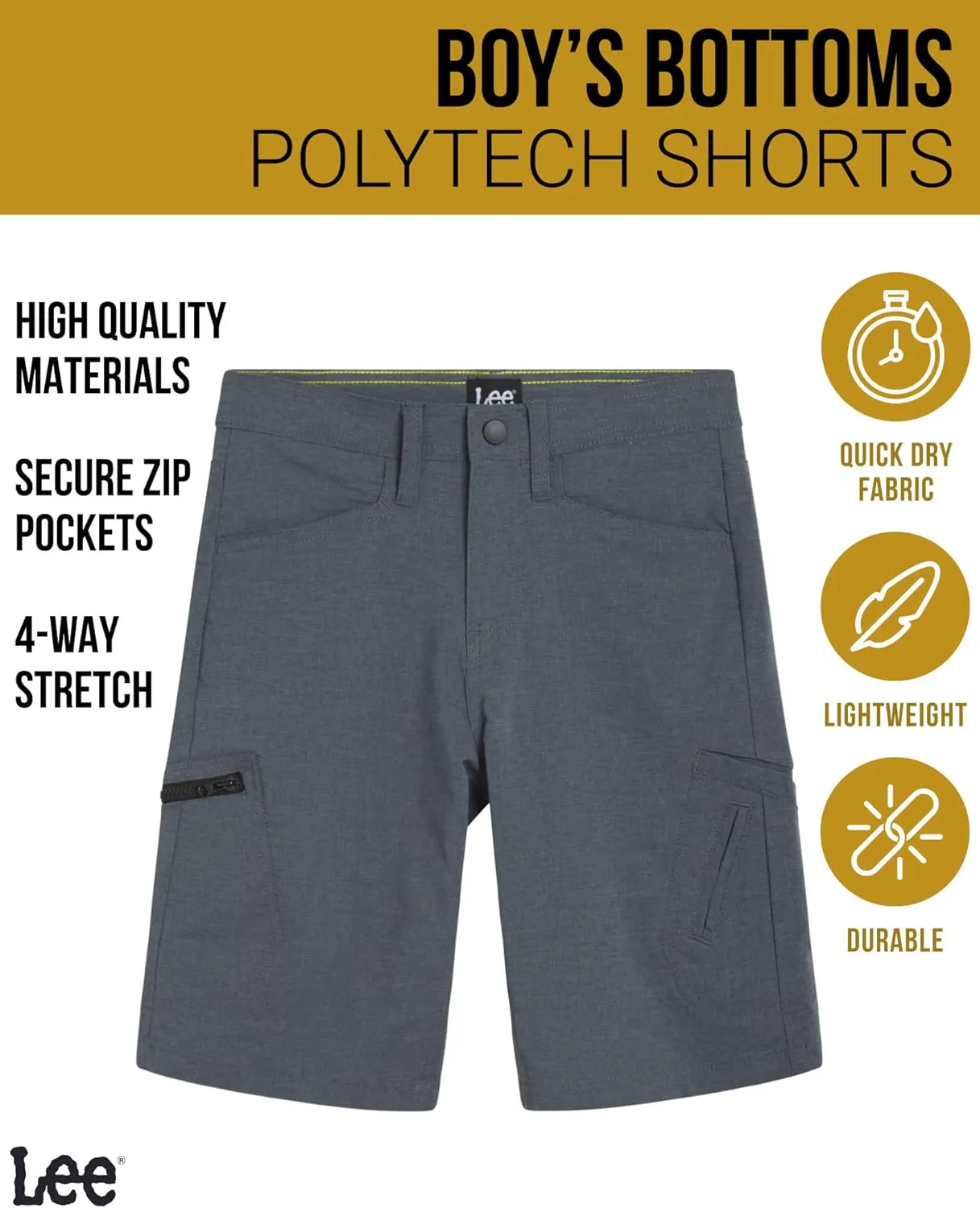 Lee Boys' All Day Multi-Functional Tech Shorts