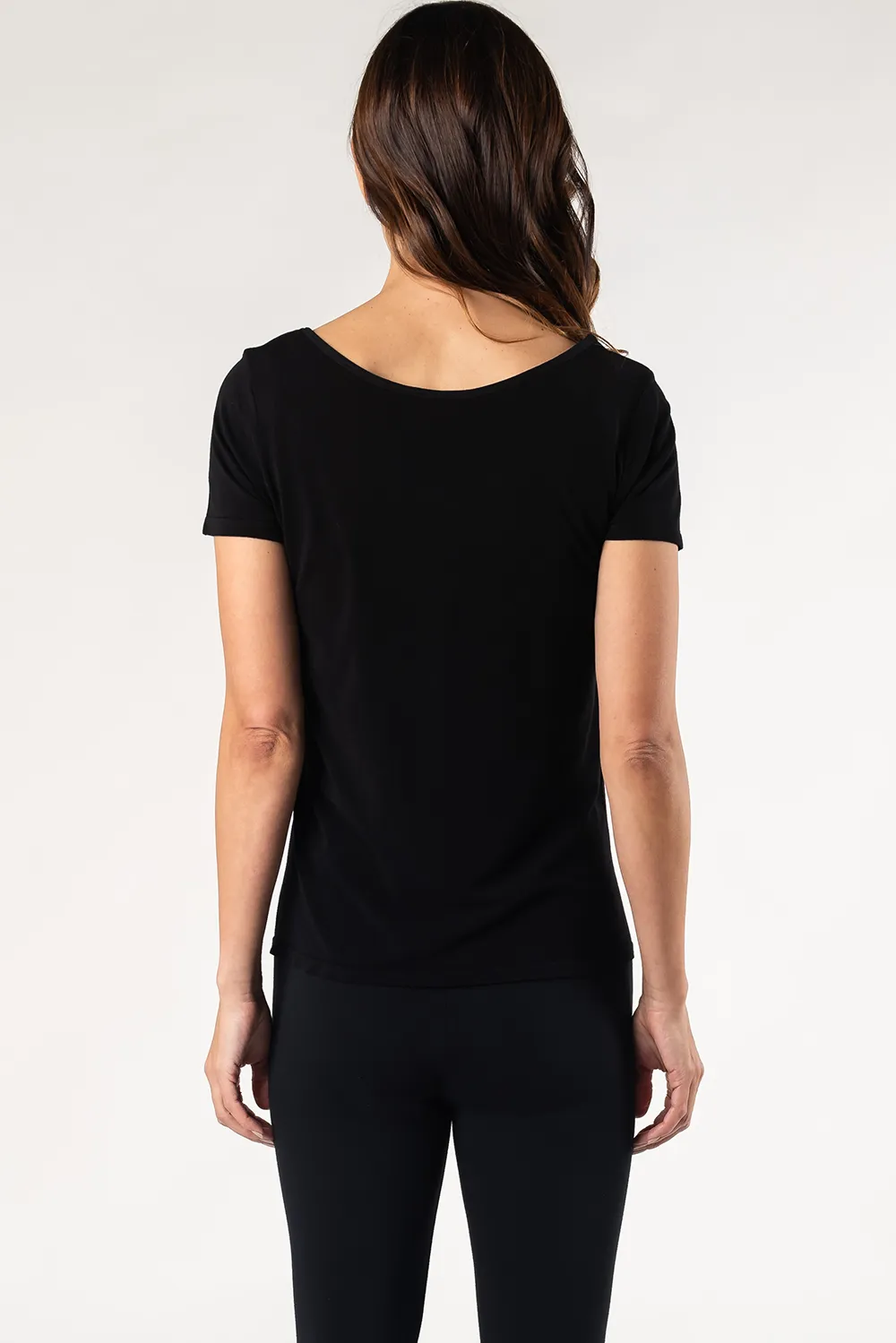 Lia Seamless Bamboo Short Sleeve Tee - Black