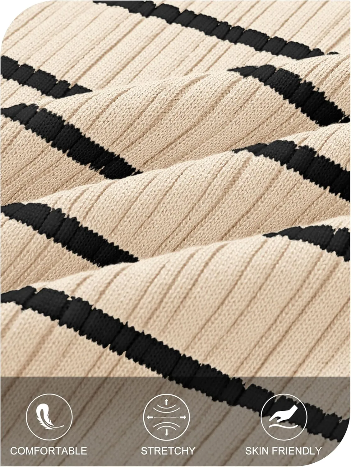 MEROKEETY Women's 2025 Sleeveless Summer Tank Dress Striped Bodycon Maxi Dress Square Neck Ribbed Knitted Sundress