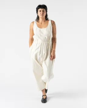 Modern Weaving Tank Side Tie Jumpsuit in Papyrus Parchment Poplin