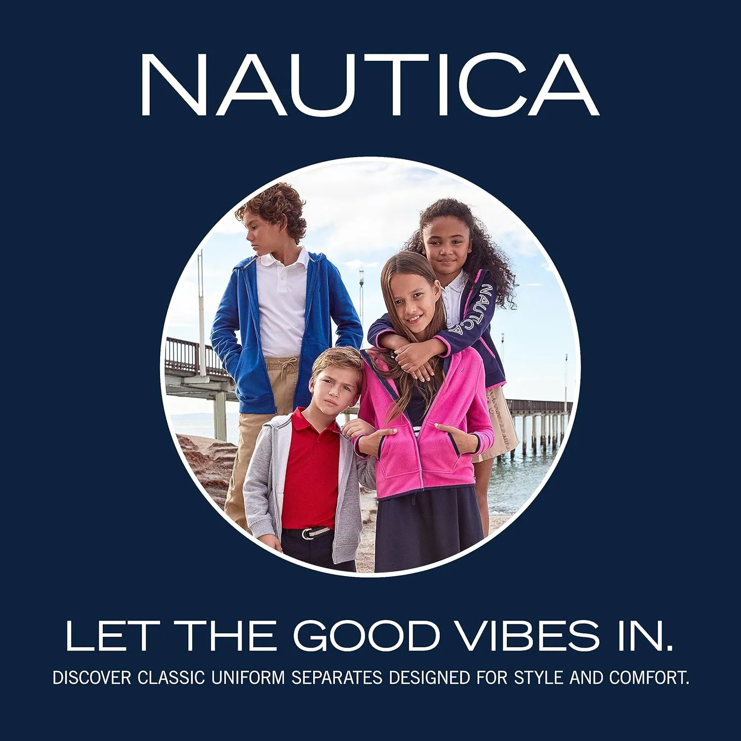Nautica Little Girls' Fleece Sweatpants, Functional Pockets, Elastic Waistband & Drawstring Closure