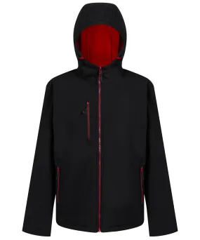 Navigate 2-layer hooded softshell jacket | Black/Classic Red