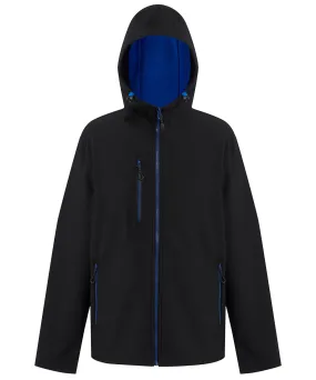 Navigate 2-layer hooded softshell jacket | Black/New Royal