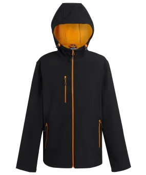 Navigate 2-layer hooded softshell jacket | Black/Orange Pop