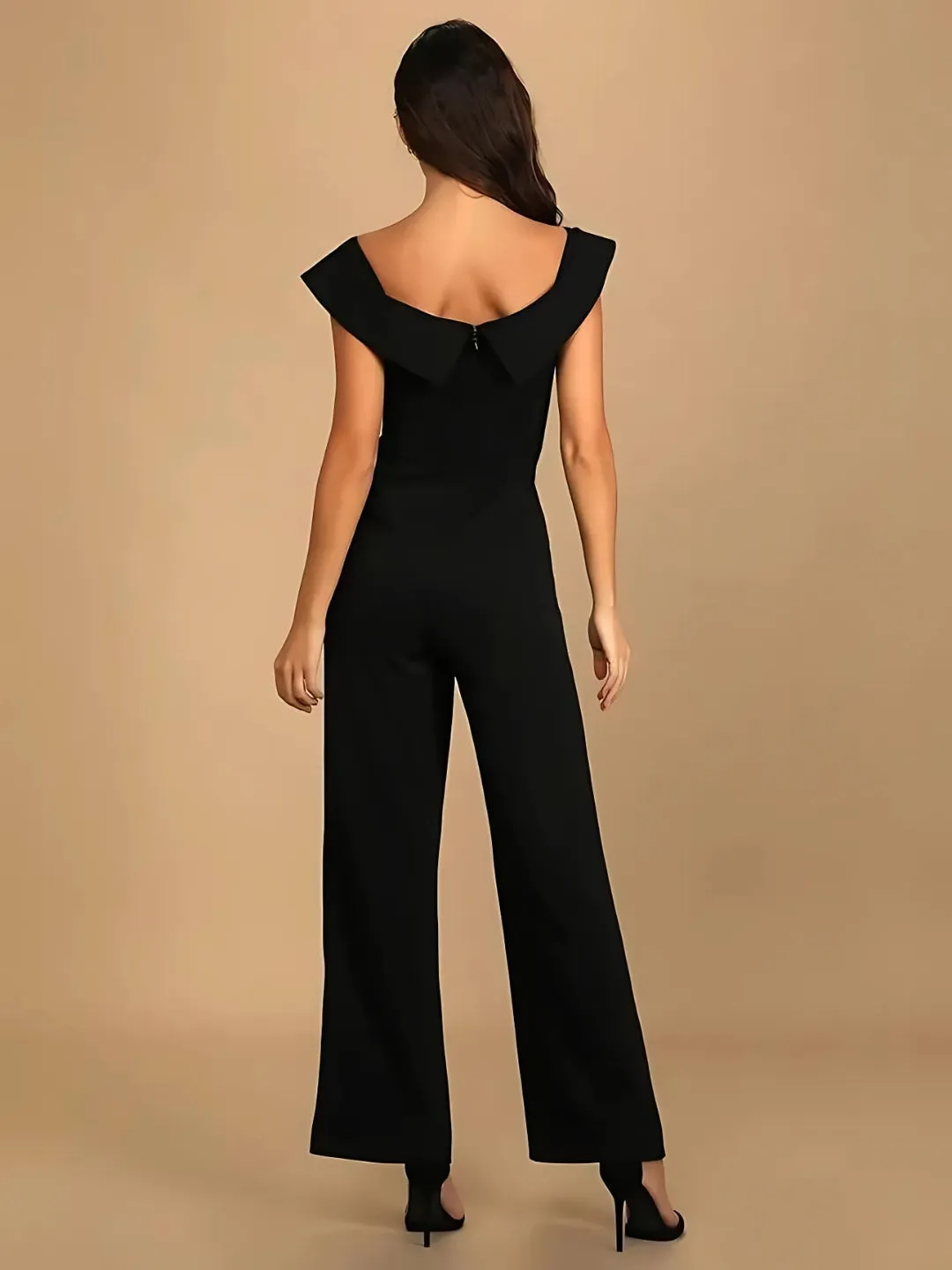 Off Shoulder Wide-Leg Glamour Black Jumpsuit