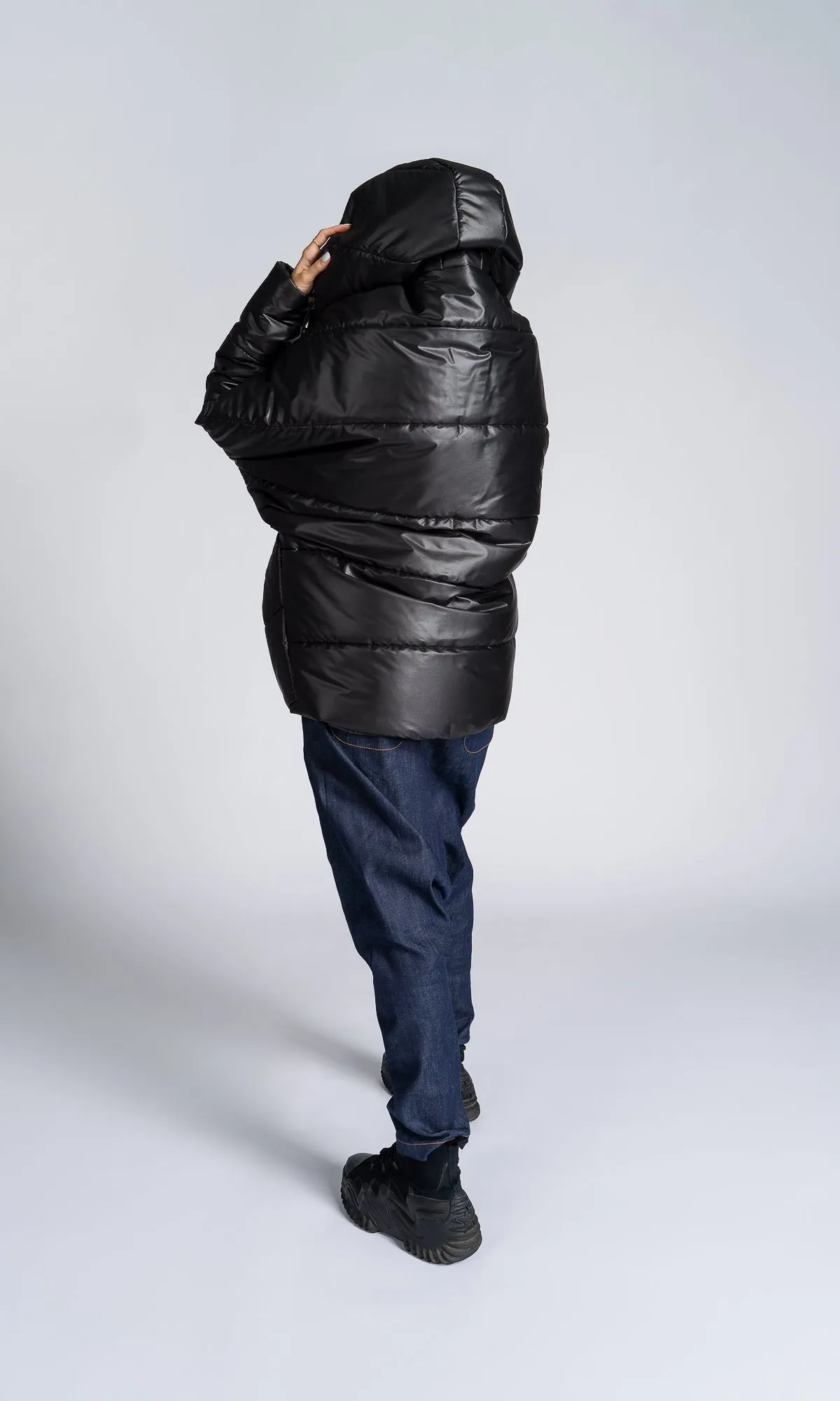 Oversized Quilted Jacket with Drop Shoulder