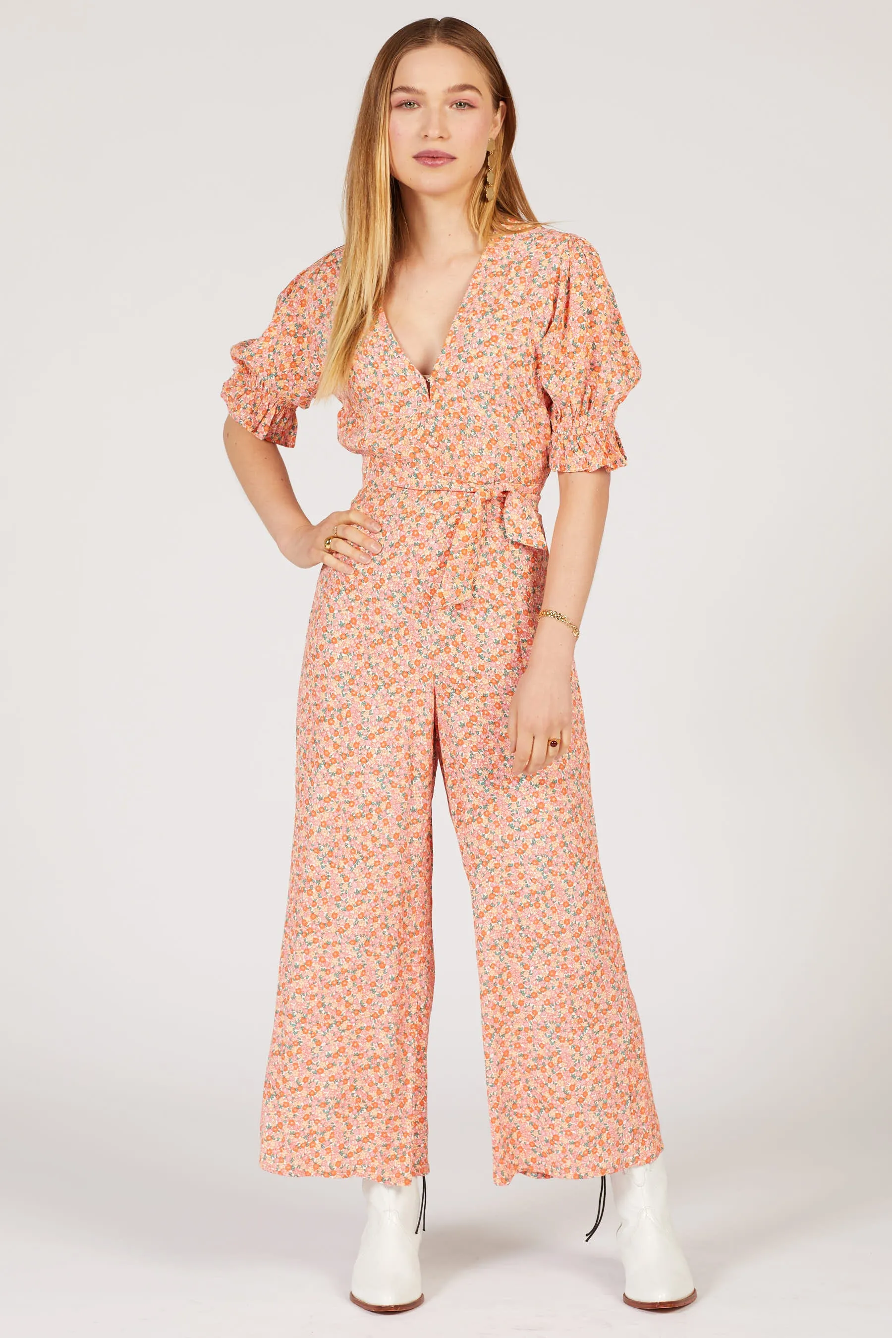 Pink Mathiola Floral Anka Jumpsuit