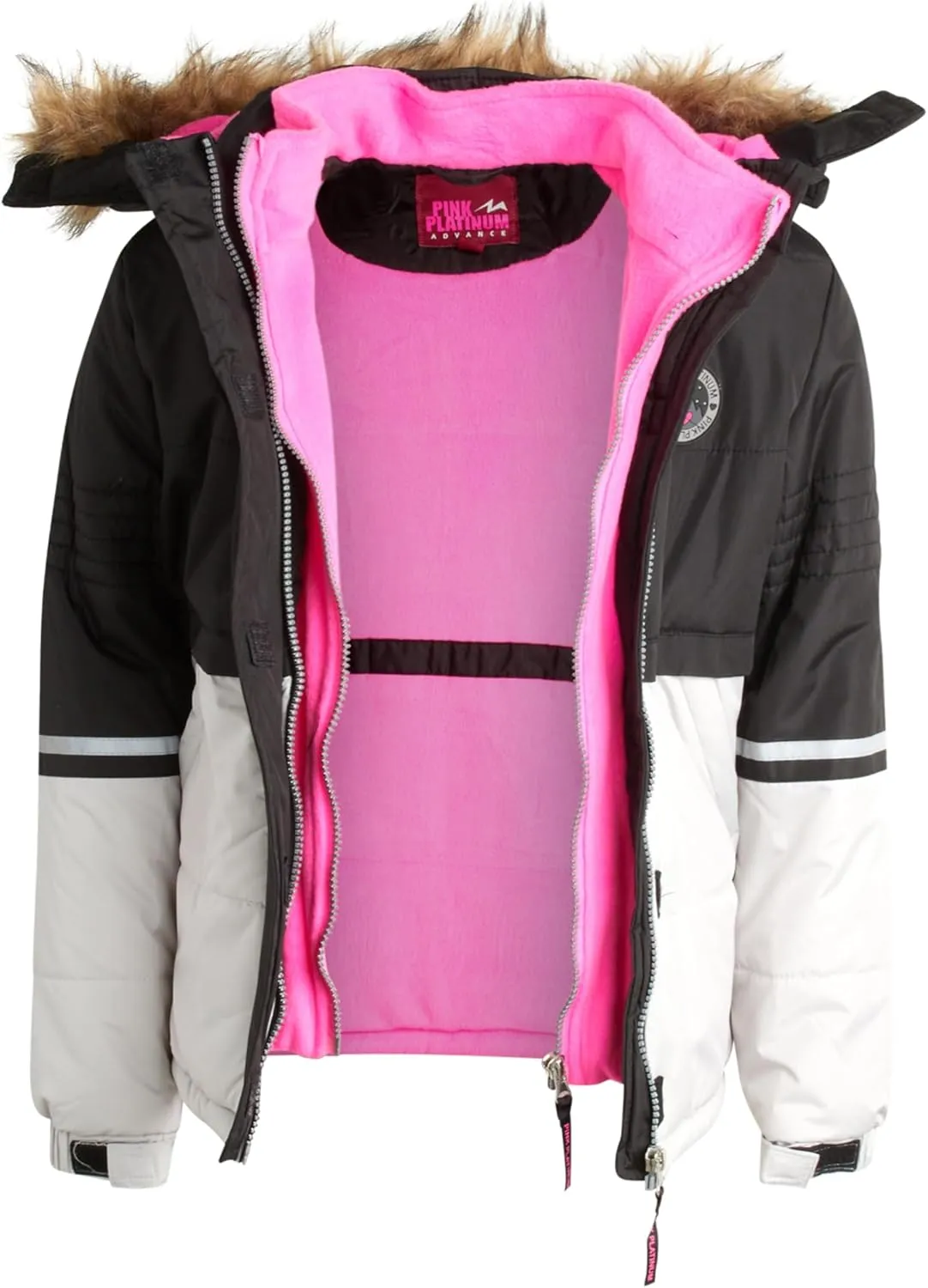 Pink Platinum Girls' Snowsuit - Water Resistant Winter Jacket and Ski Bib Overalls (2T-16)
