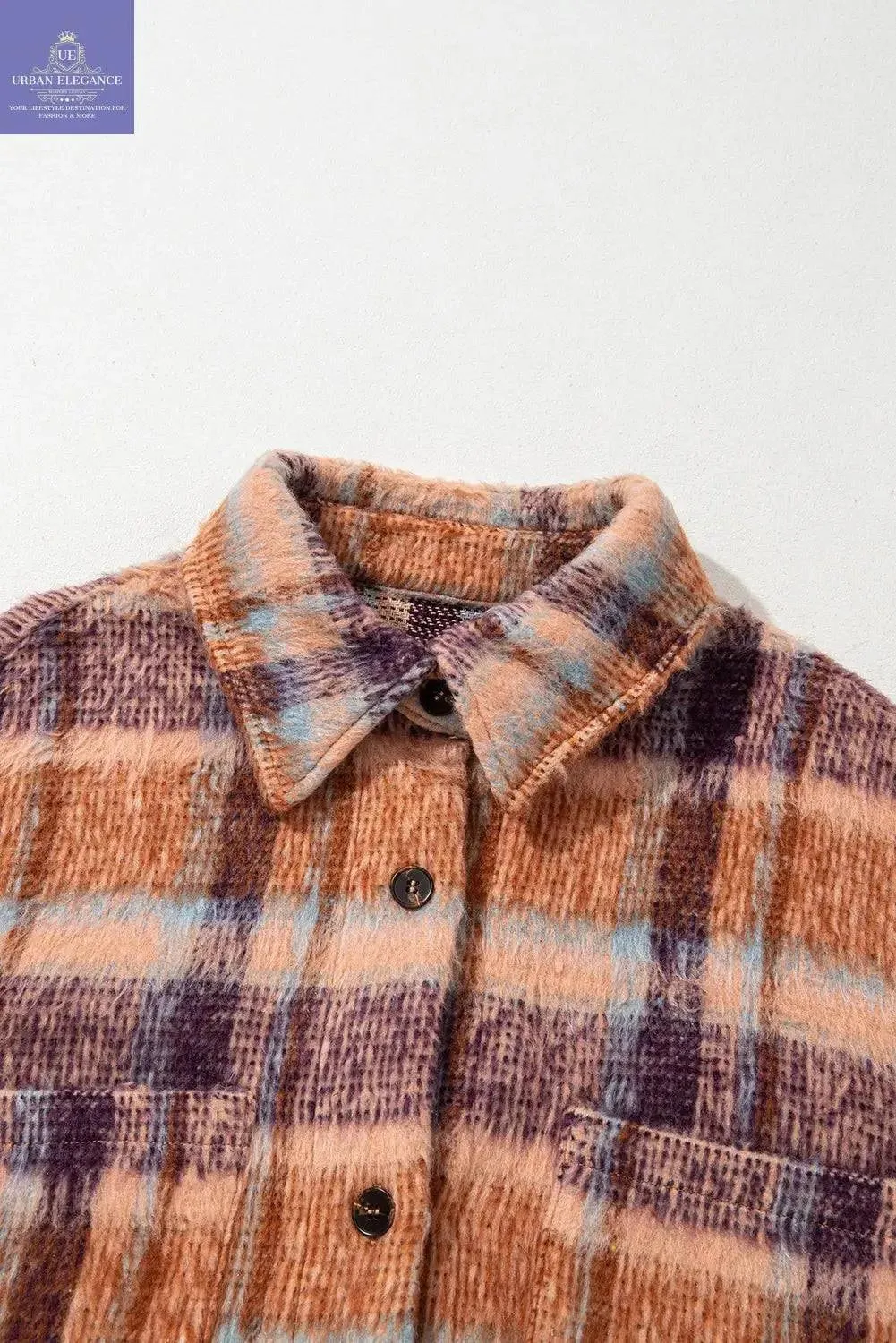 Plaid Print Plus Size Jacket
