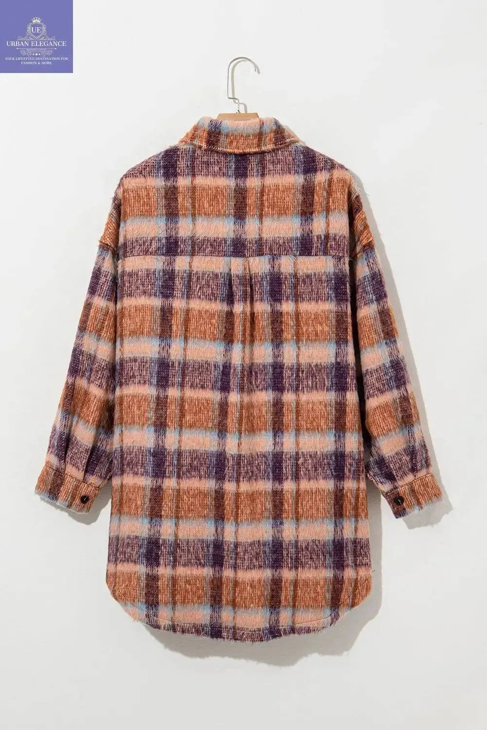 Plaid Print Plus Size Jacket