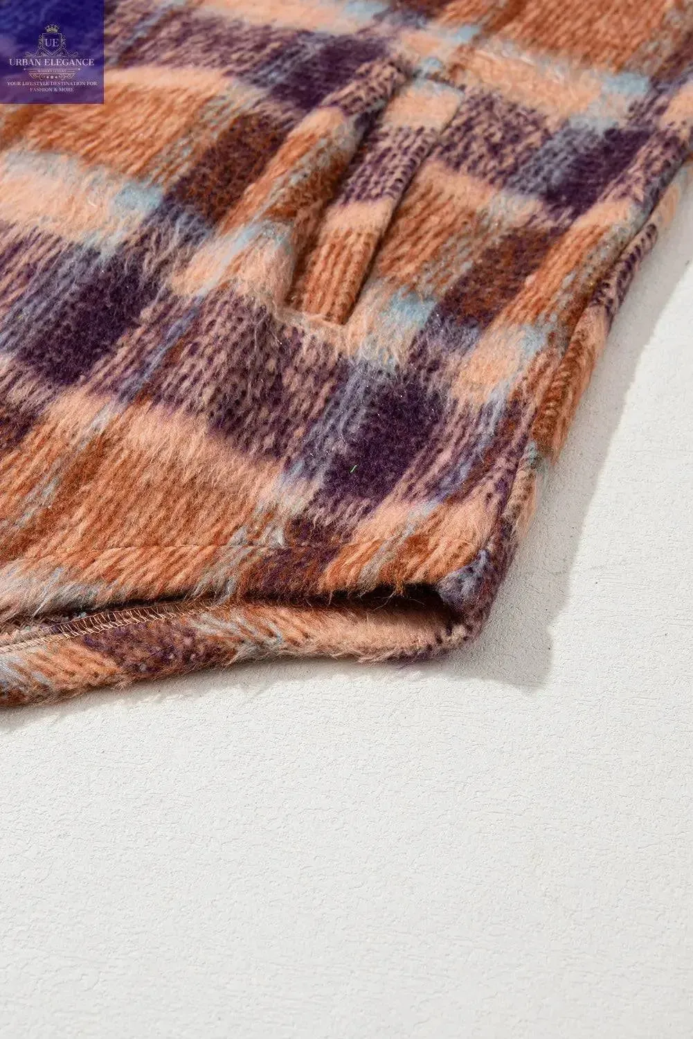 Plaid Print Plus Size Jacket