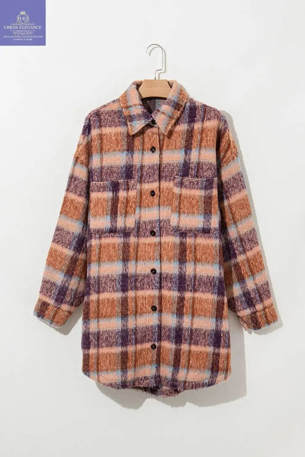 Plaid Print Plus Size Jacket
