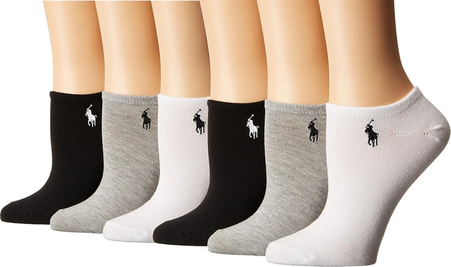 Polo Ralph Lauren Blue Label Ultra Low Flat Knit Anklet Sock - 6 Pack (727704)