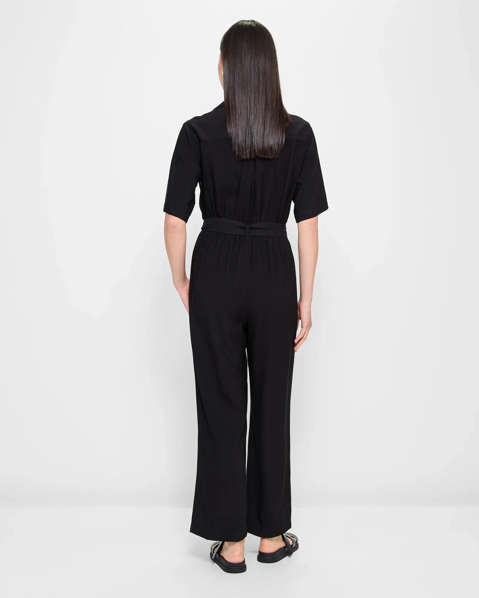 popular  V-Neck Boiler Suit - Preview - Black