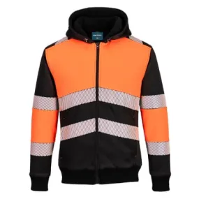 Portwest PW3 Fleece Lined Zipped Hoody Hi Vis Class 1 Winter Hoodie-PW377
