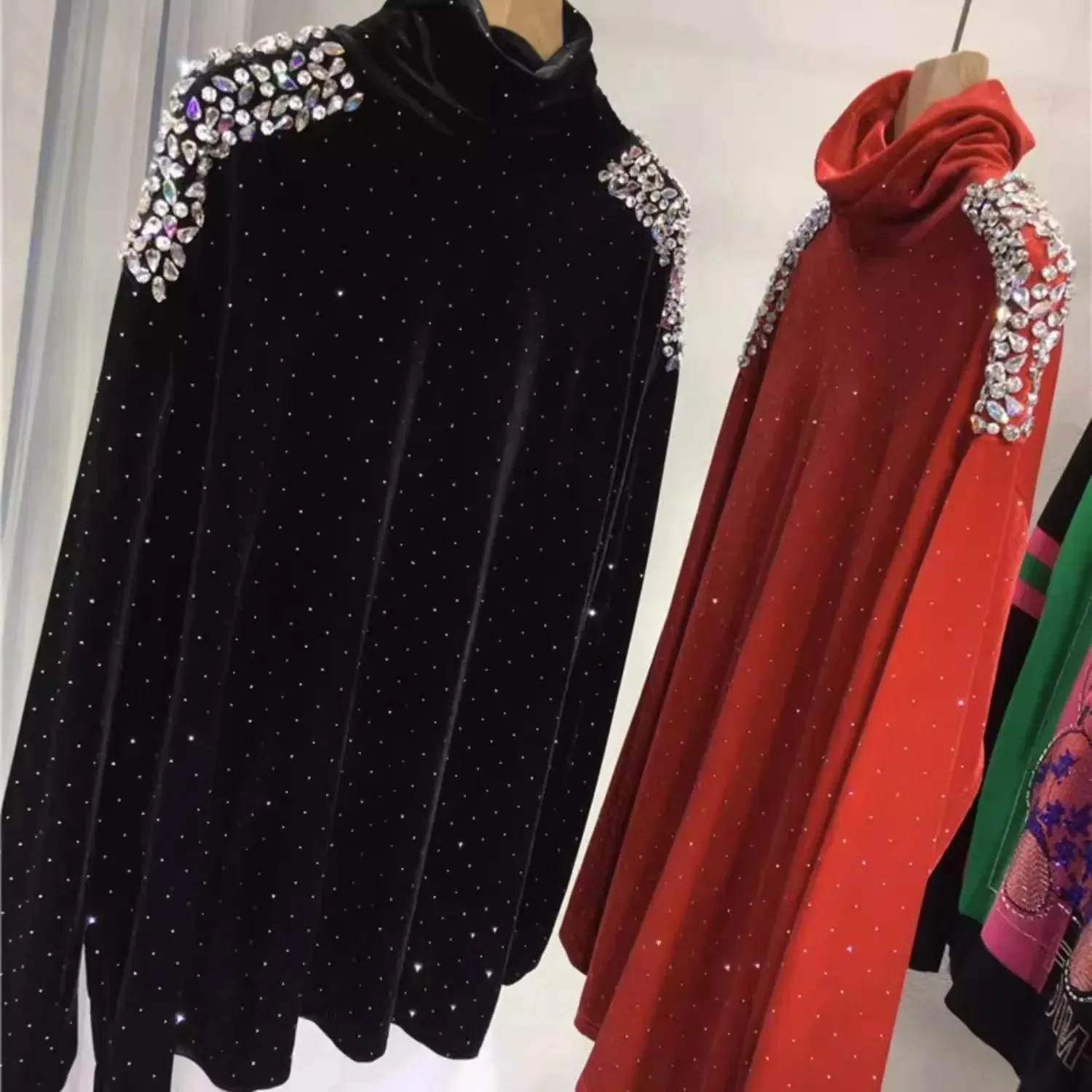 Pre Order:  Luxury Beading Turtleneck T-Shirt