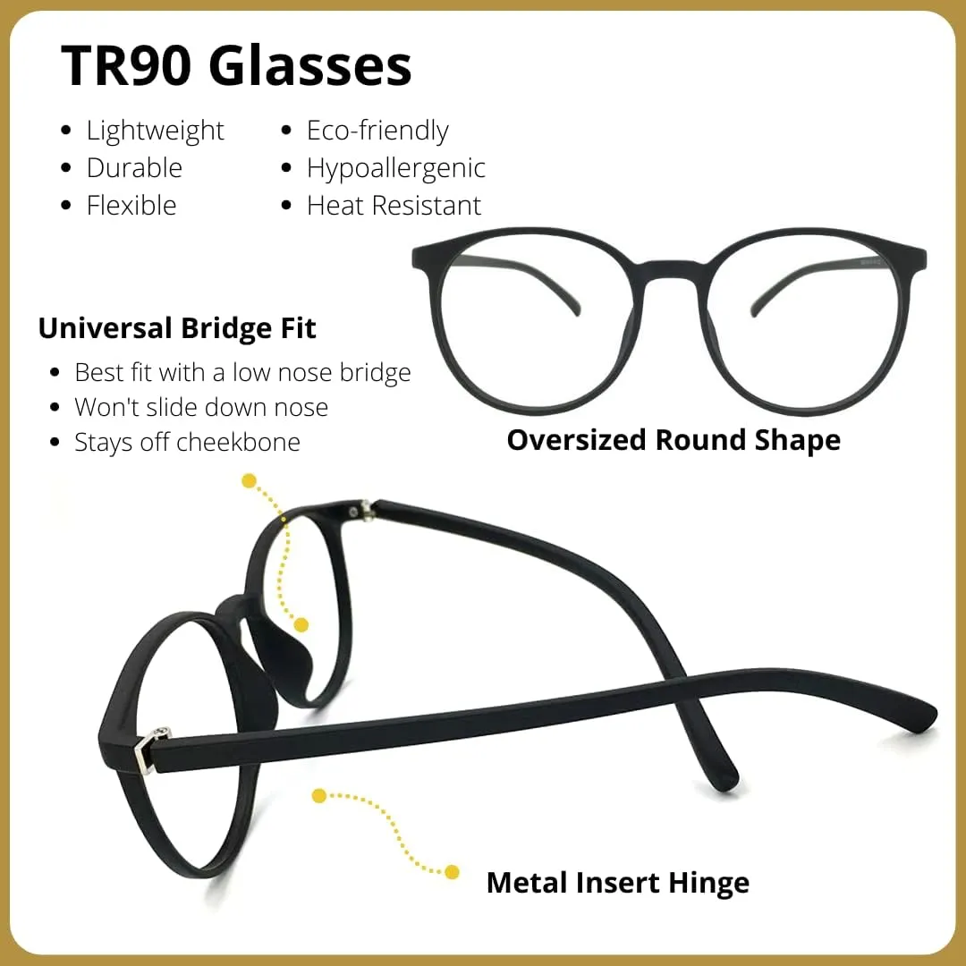 ProEyes Aurgia, Progressive Blue Light Blocking Readers, 0 Power on Top Lens, Anti-Reflective