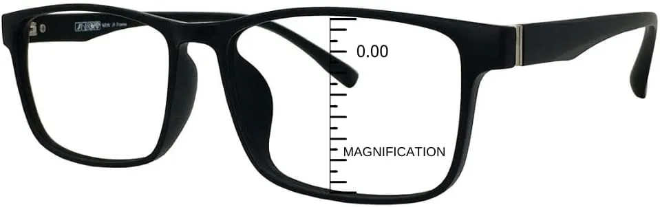 ProEyes Concord, Big Men Progressive Blue Light Blocking Readers, Anti-Reflective, 0 Power on Top Lens