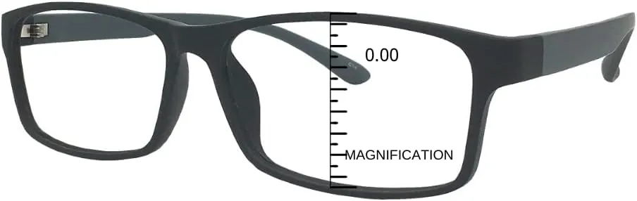 ProEyes Duncan, Big Men Progressive Blue Light Blocking Readers, 0 Strength on Top Lens