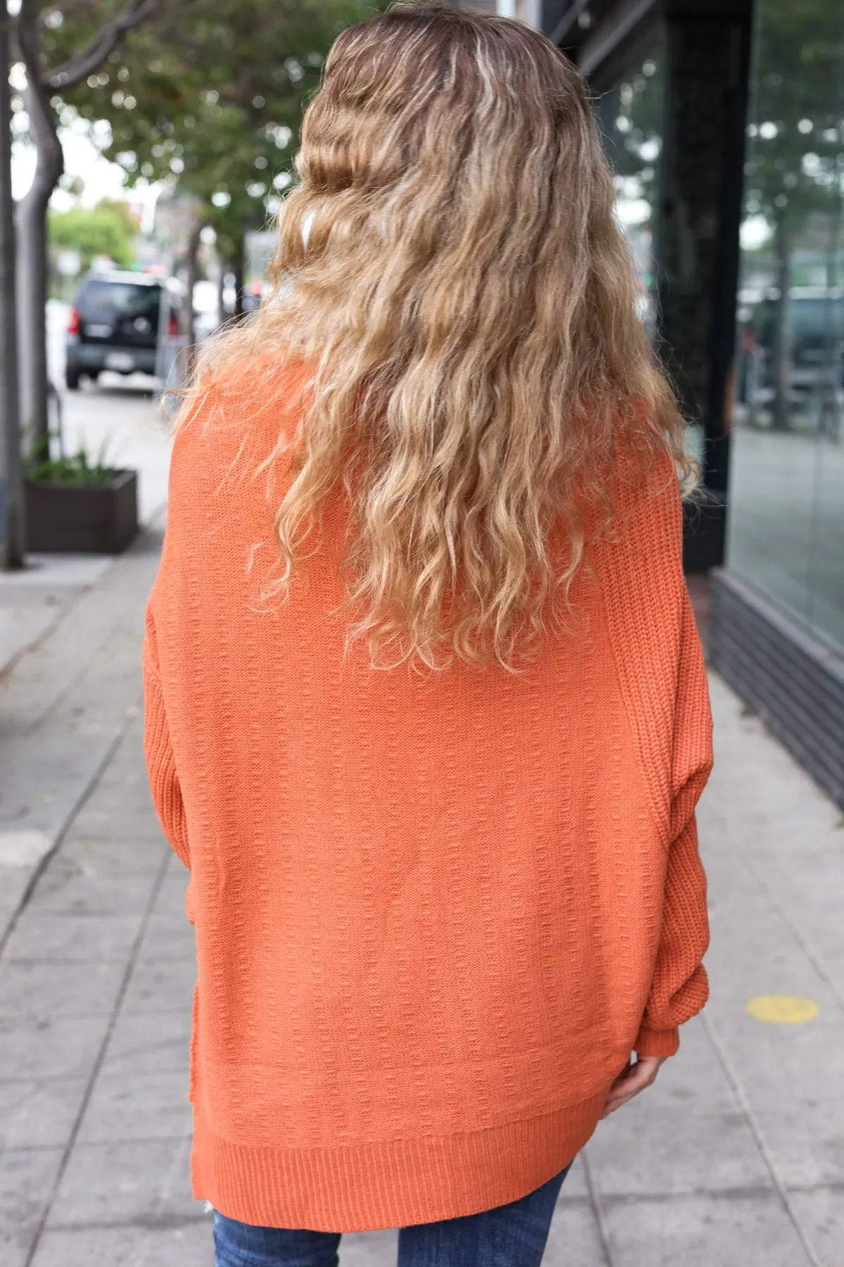 Pumpkin Asymmetrical Knit Sweater