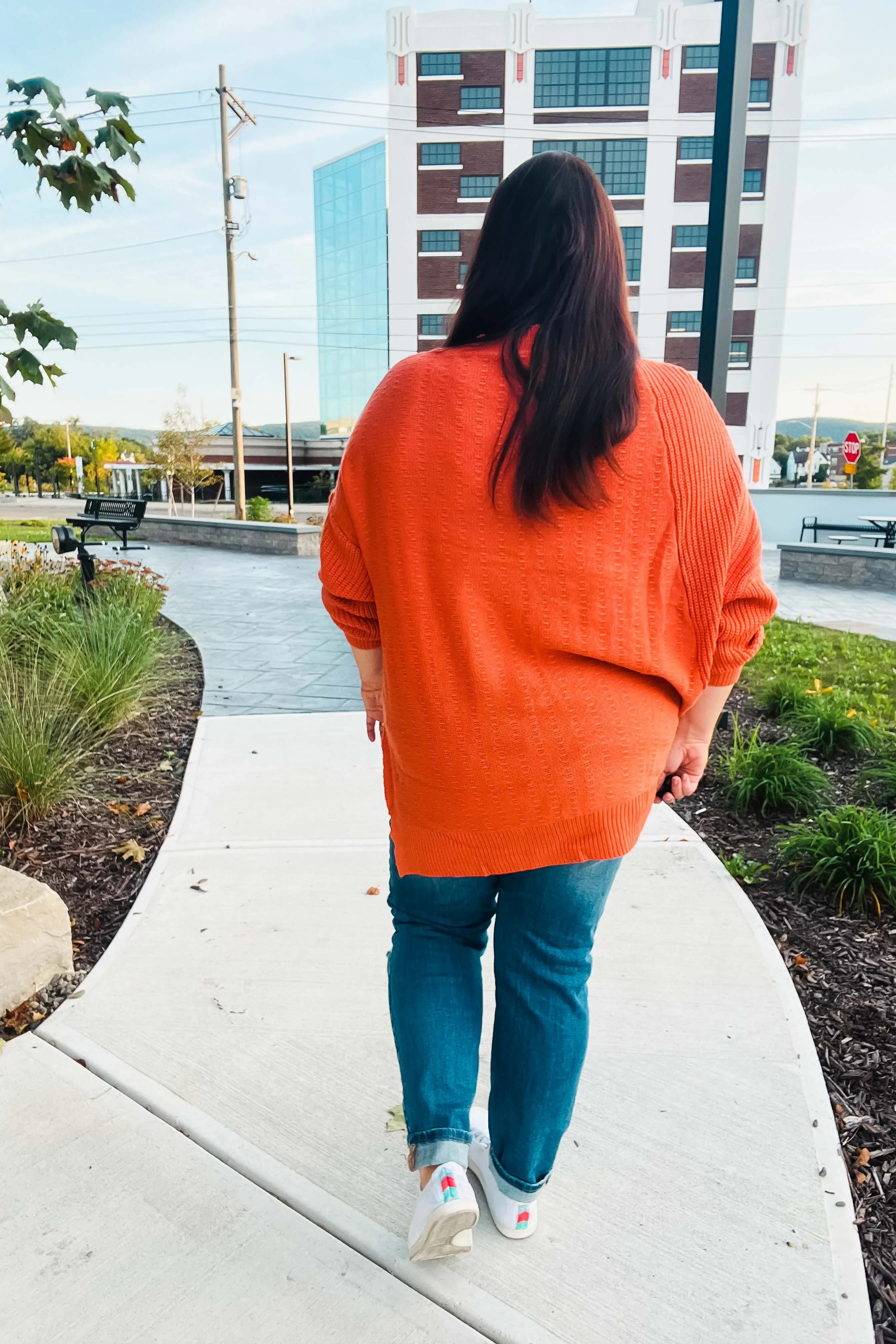 Pumpkin Asymmetrical Knit Sweater